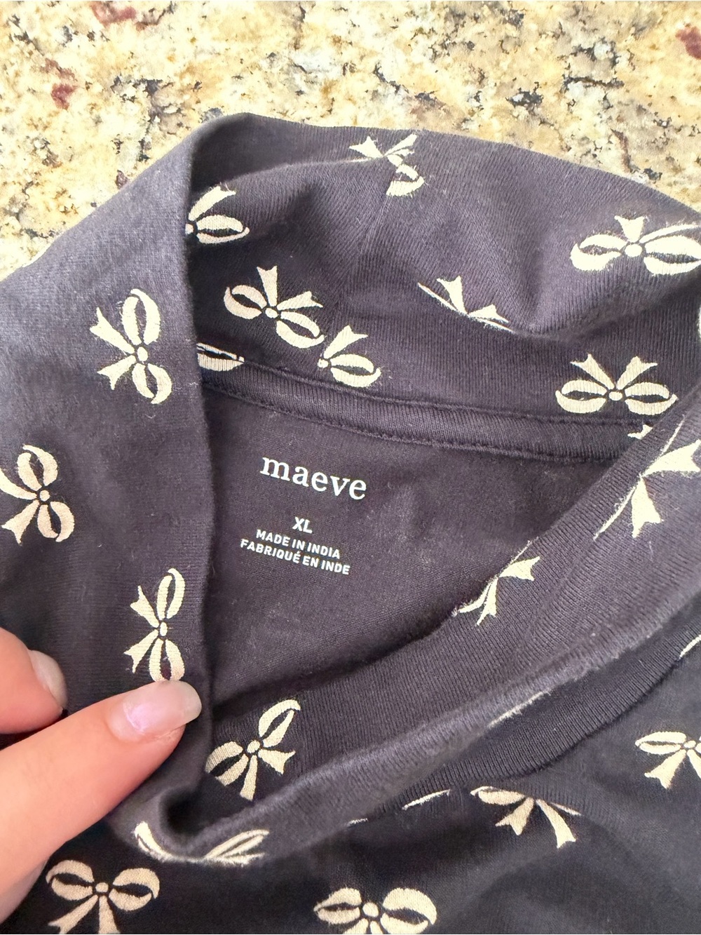 Maeve Black Bow-Print Turtleneck Sweater - Picture 7 of 7
